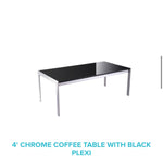 white and black chrome coffee table