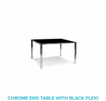 white and black chrome end table
