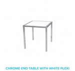 white and black chrome end table