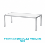 white and black chrome coffee table