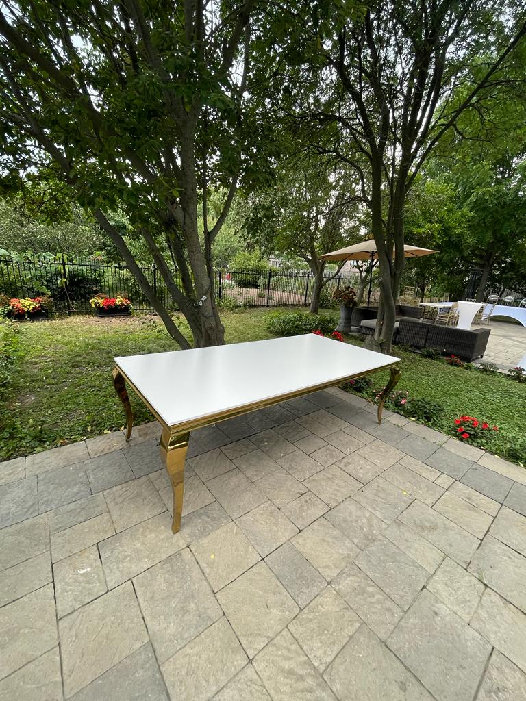 8 FEET GOLD TABLE TOP WHITE